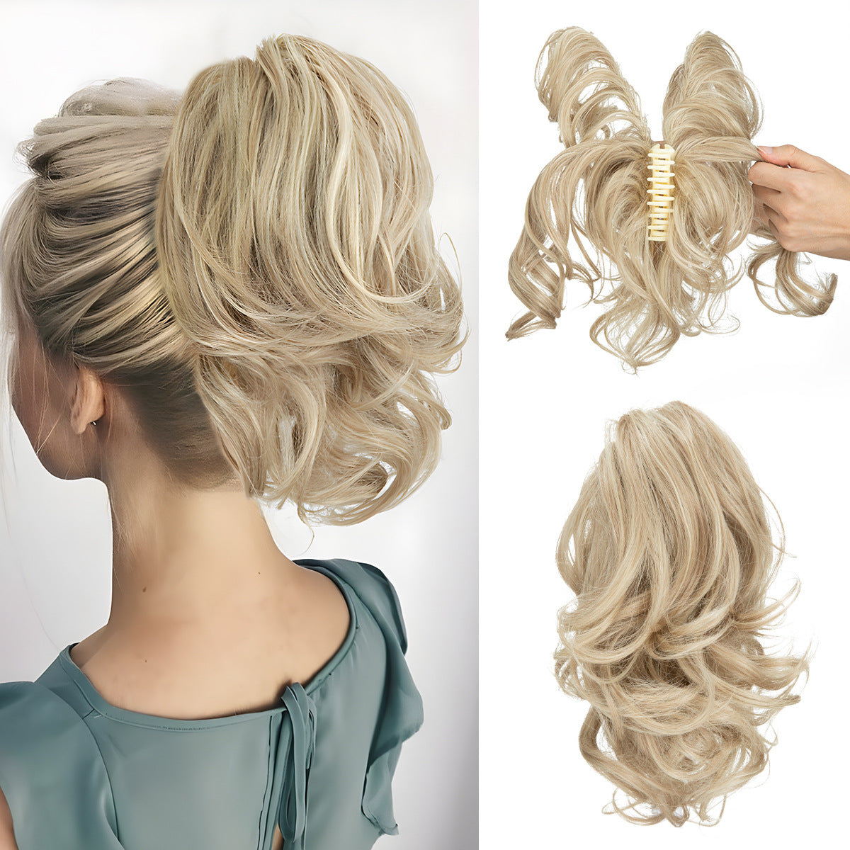 Adjustable Short Ponytail Wig Grip for Women - Natural Fluffy Hair Accessory