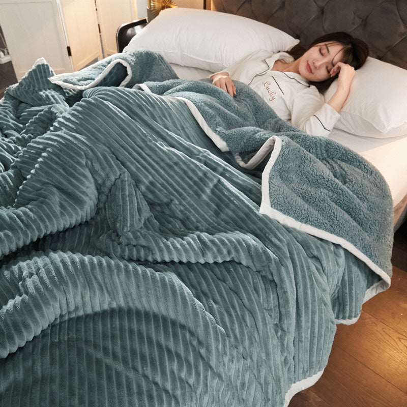 Magic Velvet Three Layer Thick Blanket - Light Luxury Lamb Cashmere Bedding