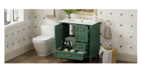 30" Bathroom Vanity Set with Sink Combo and Soft Closing Door