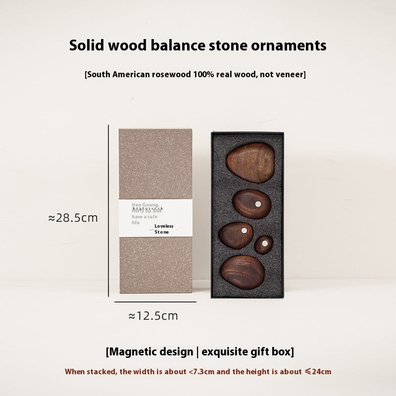 Creative Wooden Balance Rock Decor Set - Housewarming Gift for Home & Garden