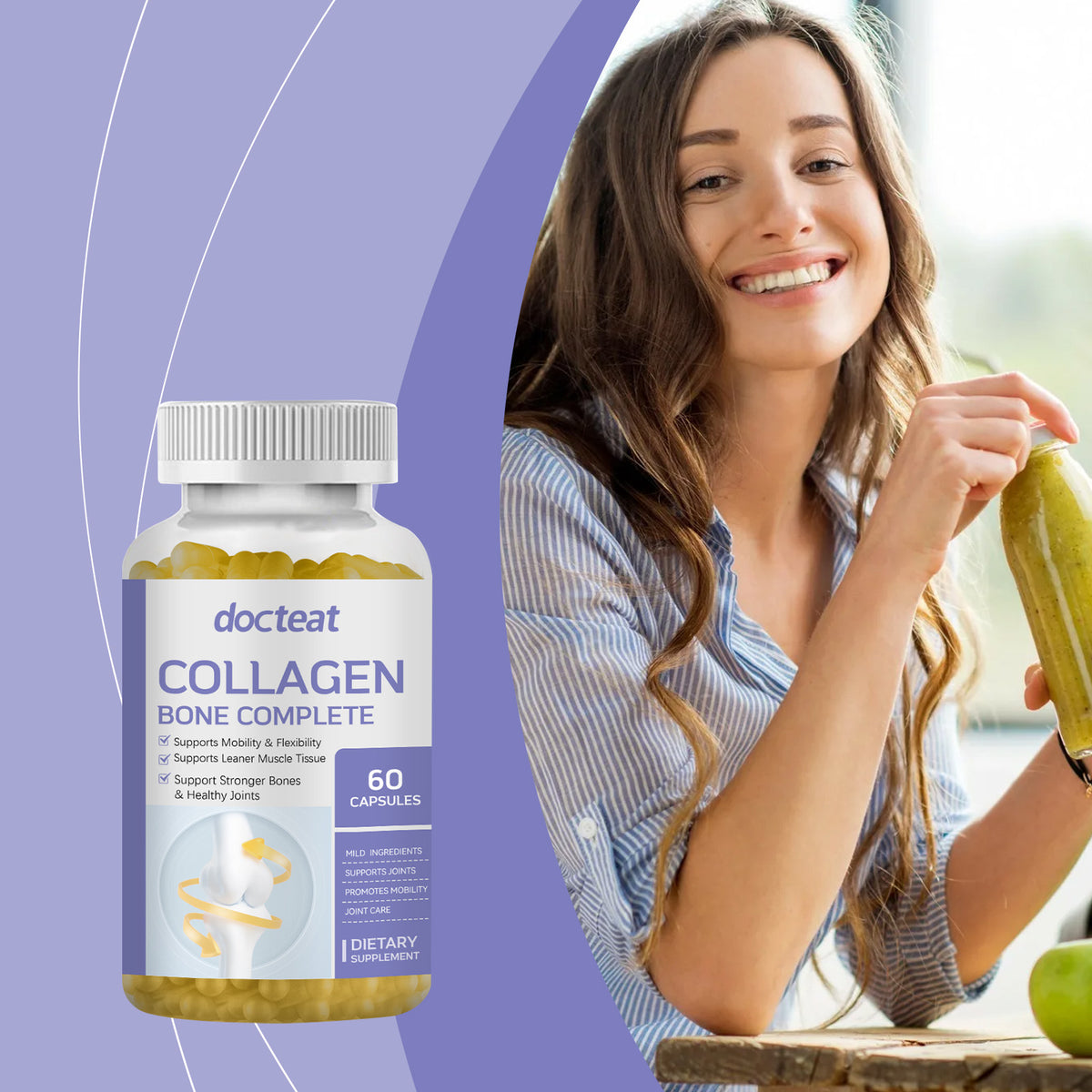 Marine Collagen Capsules with Vitamins - 60 Count
