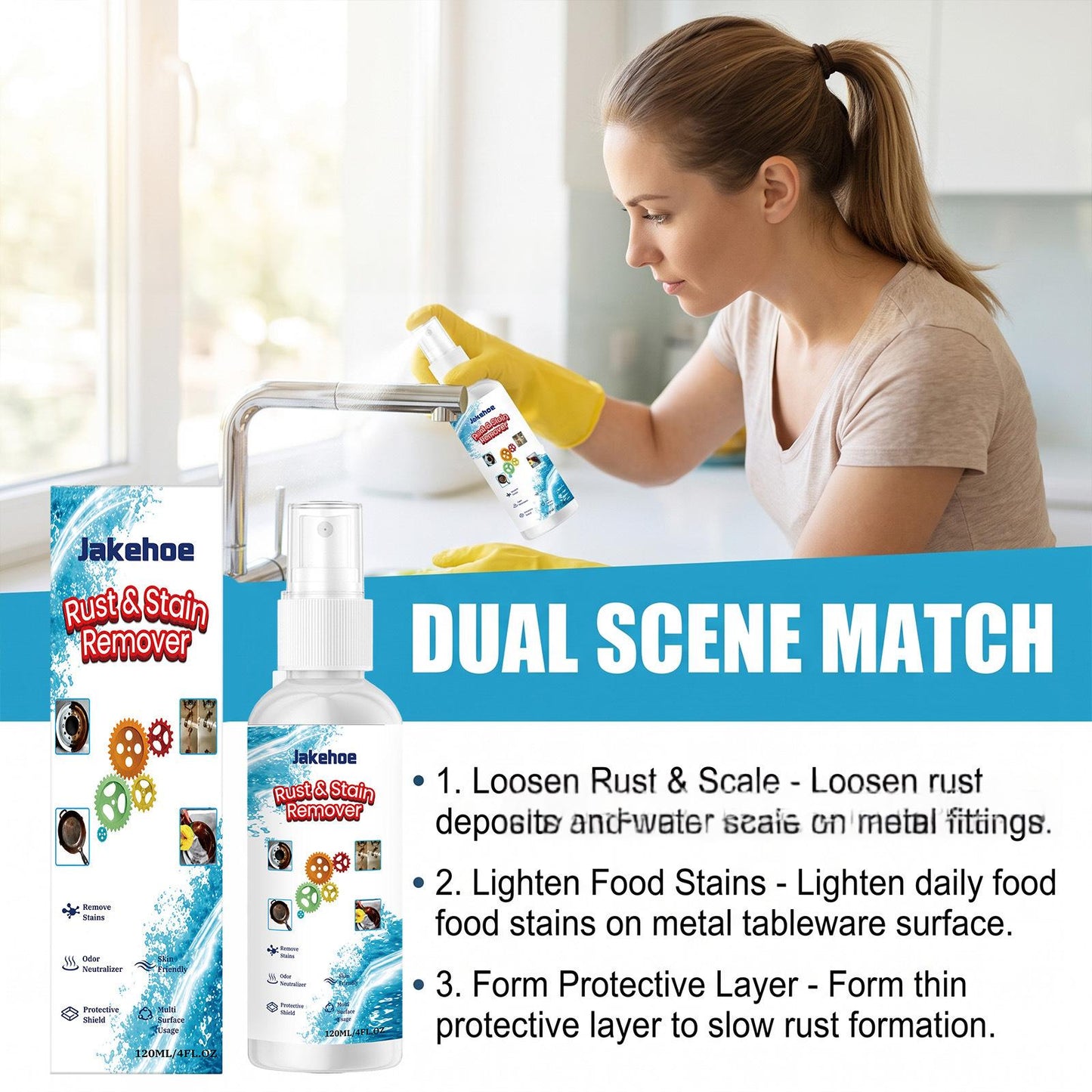 Rust and Stain Remover - 120ML Multi-Purpose Household Cleaner