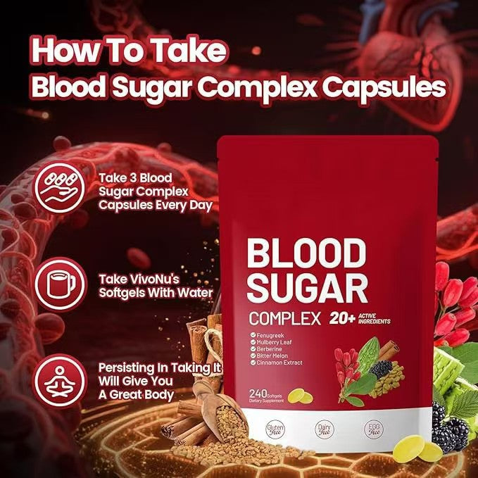 Blood Sugar Support Softgel Complex with Oregano Oil - 240 Capsules