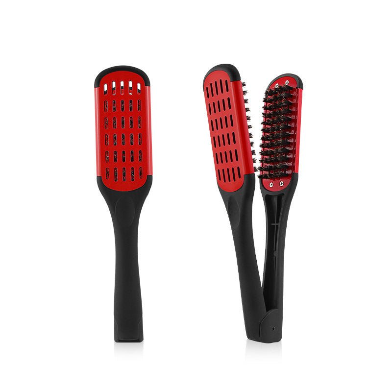 Hairdressing Clamp Comb for Hair Styling - V-Shaped Bristle Comb in Multiple Colors