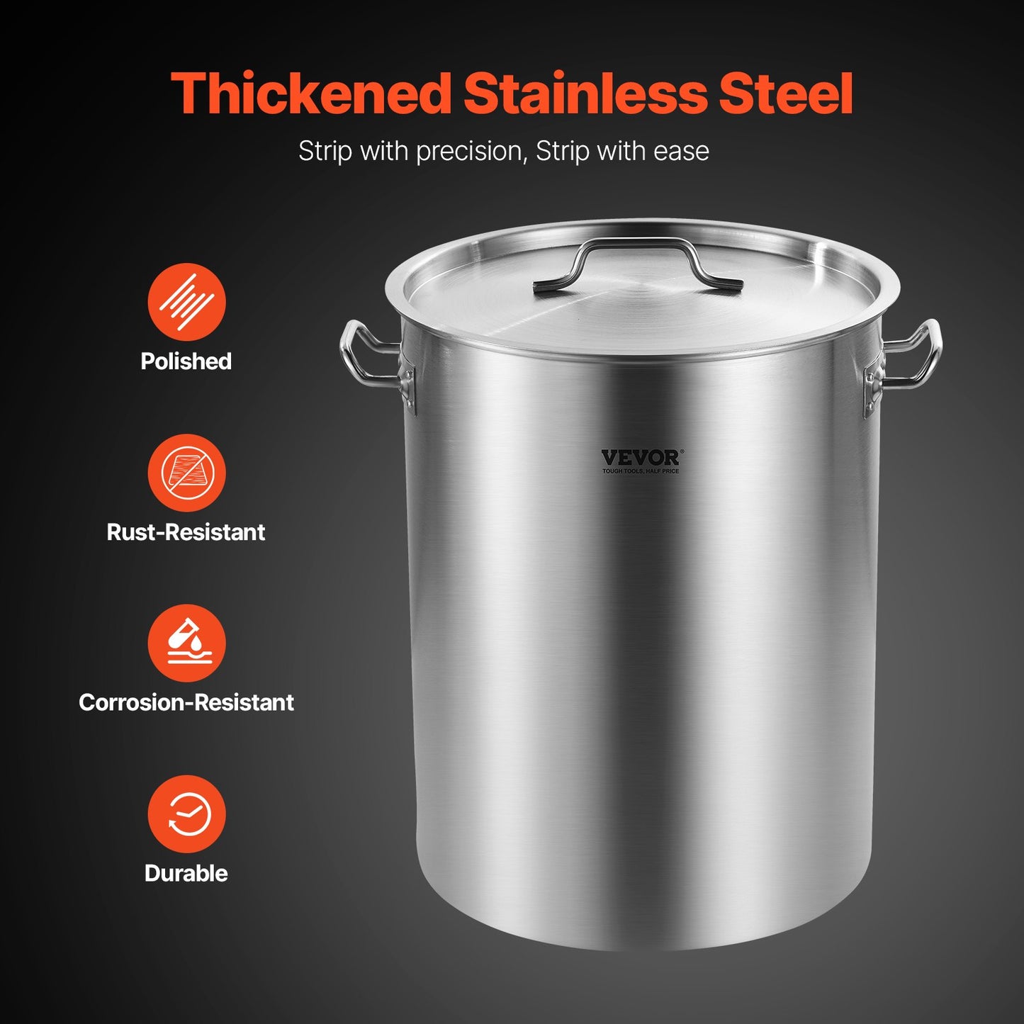 36QT Stainless Steel Stockpot with Strainer Basket & Lid