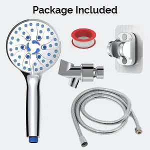 Multifunctional Shower Head with Pressurized Nozzle and Hose - Adjustable Spray Massage Rain