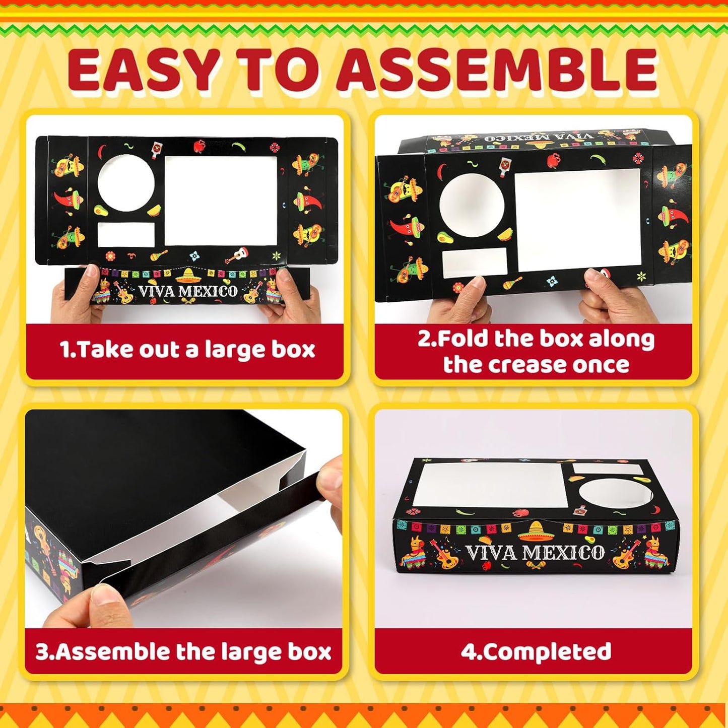 36-Piece Fiesta Snack Trays Set for Movie Night & Parties