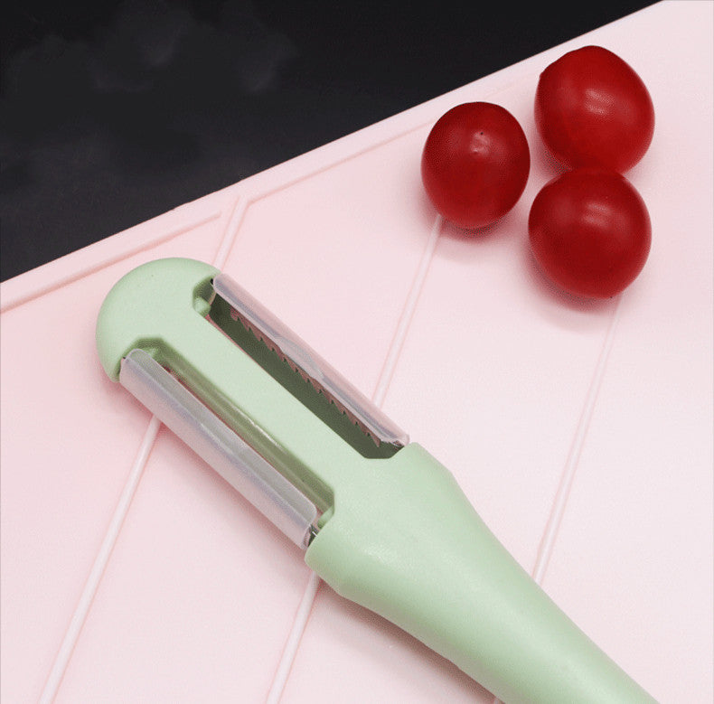 Multifunctional Kitchen Peeler Grater - Stainless Steel & Green