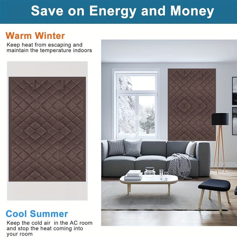 Rollable Magnetic Cotton Insulated Door Curtain - Windproof & Thermal Block for Home & Yard
