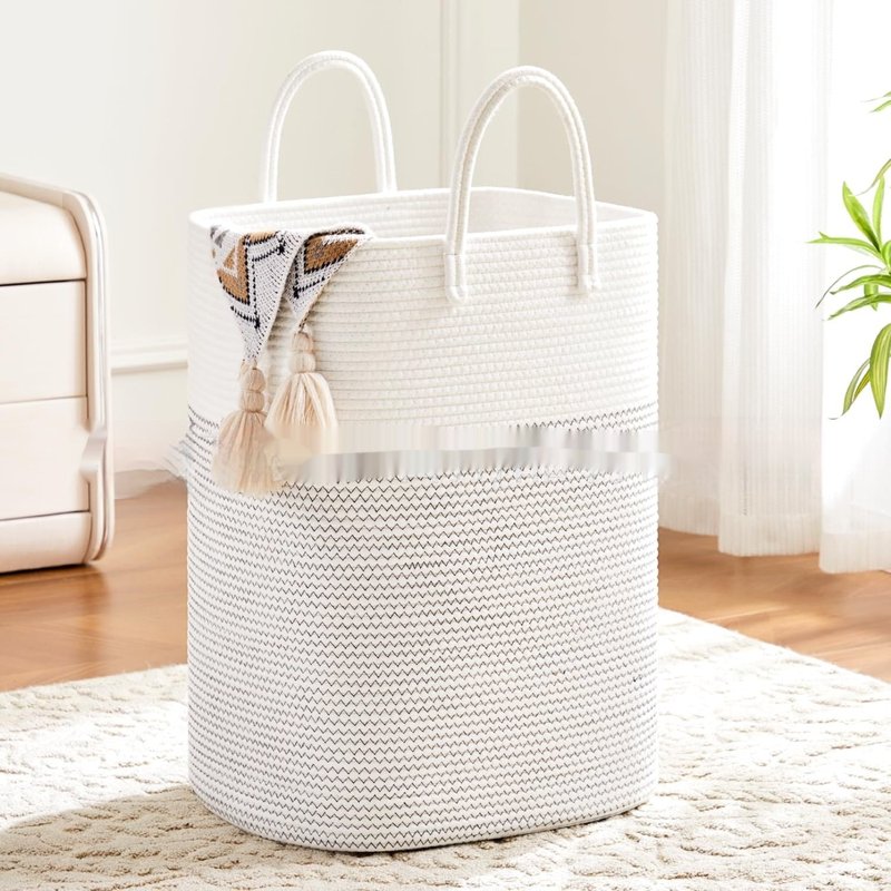 Foldable Cotton String Storage Basket for Home Organization