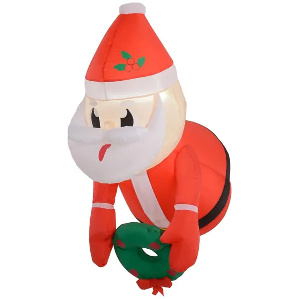 Inflatable Santa Claus with Wreath - 18.1" Christmas Decor