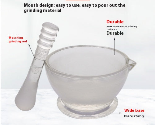 Glass Traditional Chinese Medicine Mortar Grinder with Various Sizes