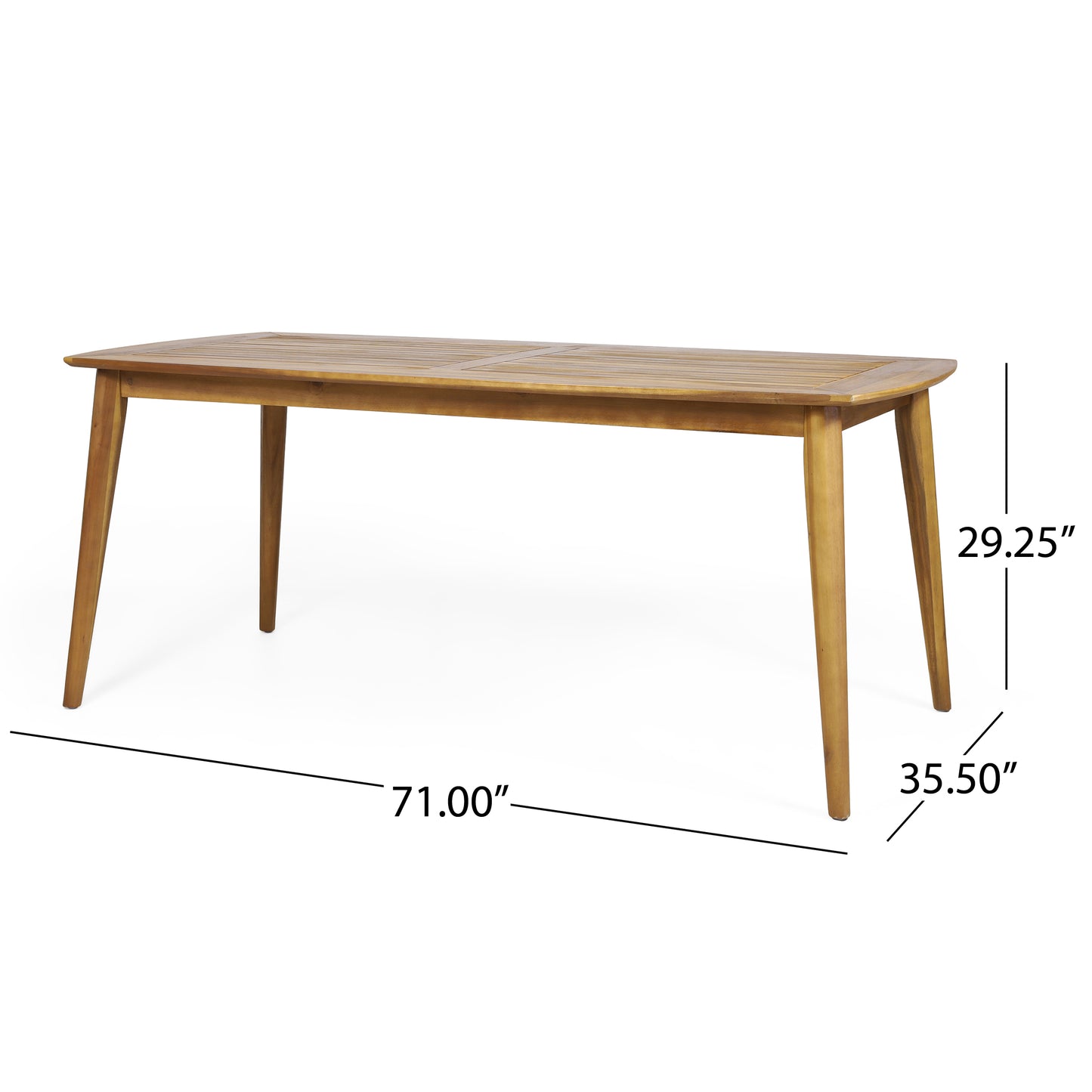 Outdoor Dining Table with Acacia Wood Frame - Teak