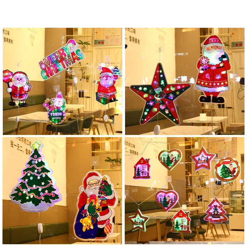 Outdoor Christmas Decoration Lights Hanging Tree Snowflake Star Lantern Set
