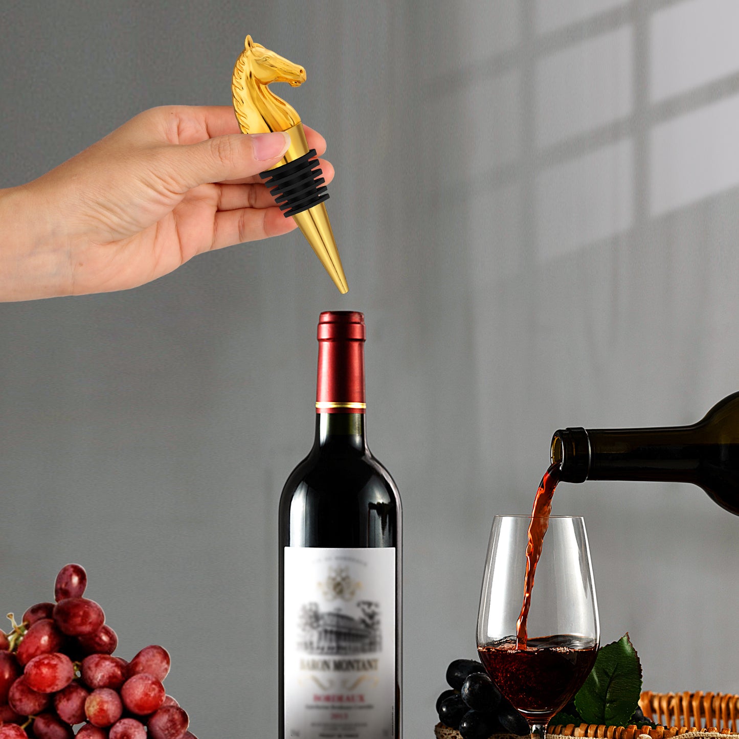 Horse Head Wine Bottle Stopper - Fun Animal-Shaped Design