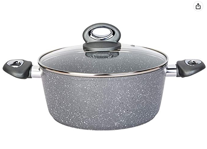 24cm Medical Stone Non-Stick Soup Pot with Dual Handles - Kitchen Cookware