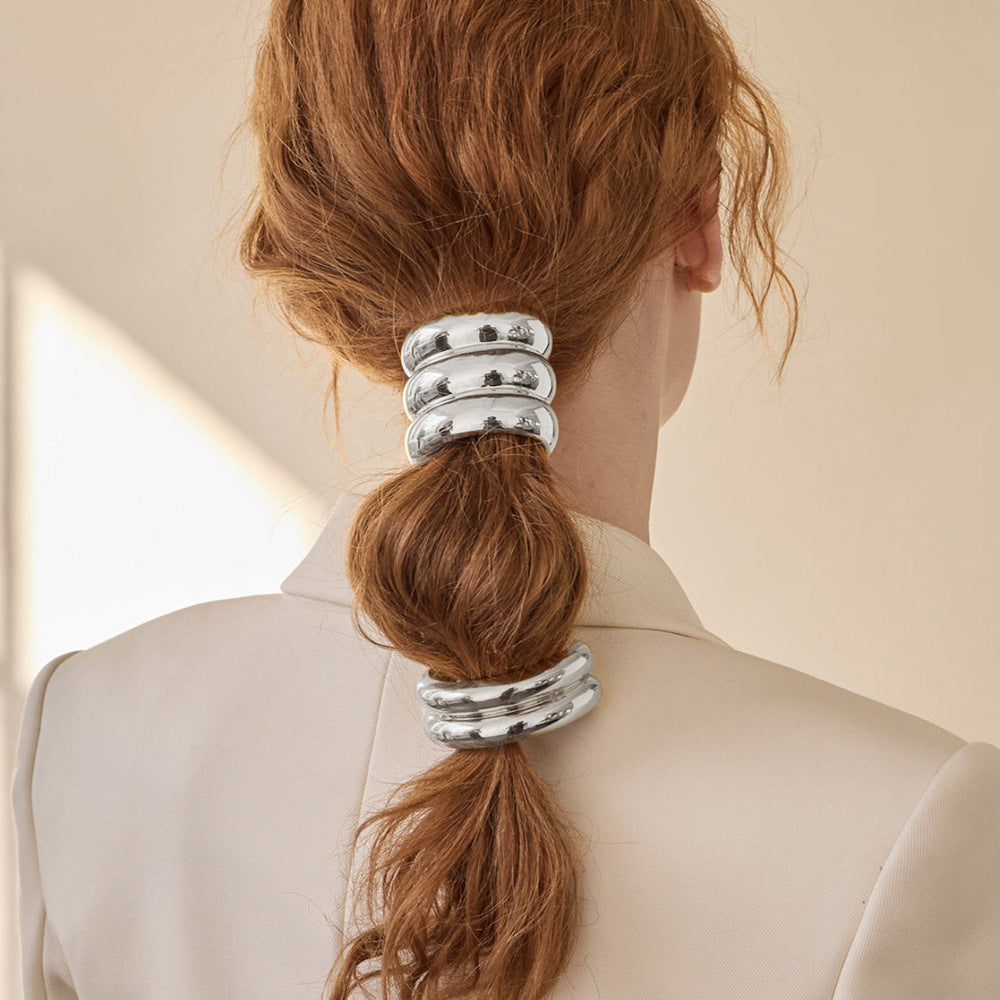 U-Shaped Alloy Hair Tie with Round Head Rope