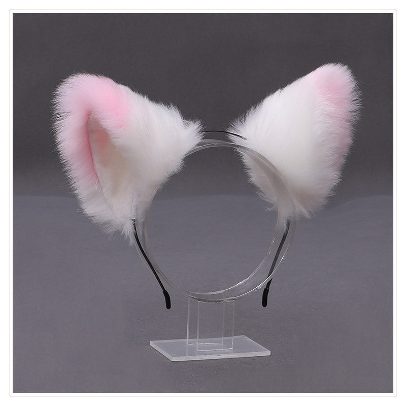 Handmade Japanese Cute Lolita Plush Fox Ears Hair Accessories - Unisex