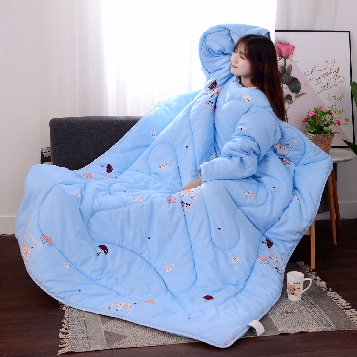 Thickening Sleeping Bag with Detachable Quilt for Autumn and Winter - 120x160cm
