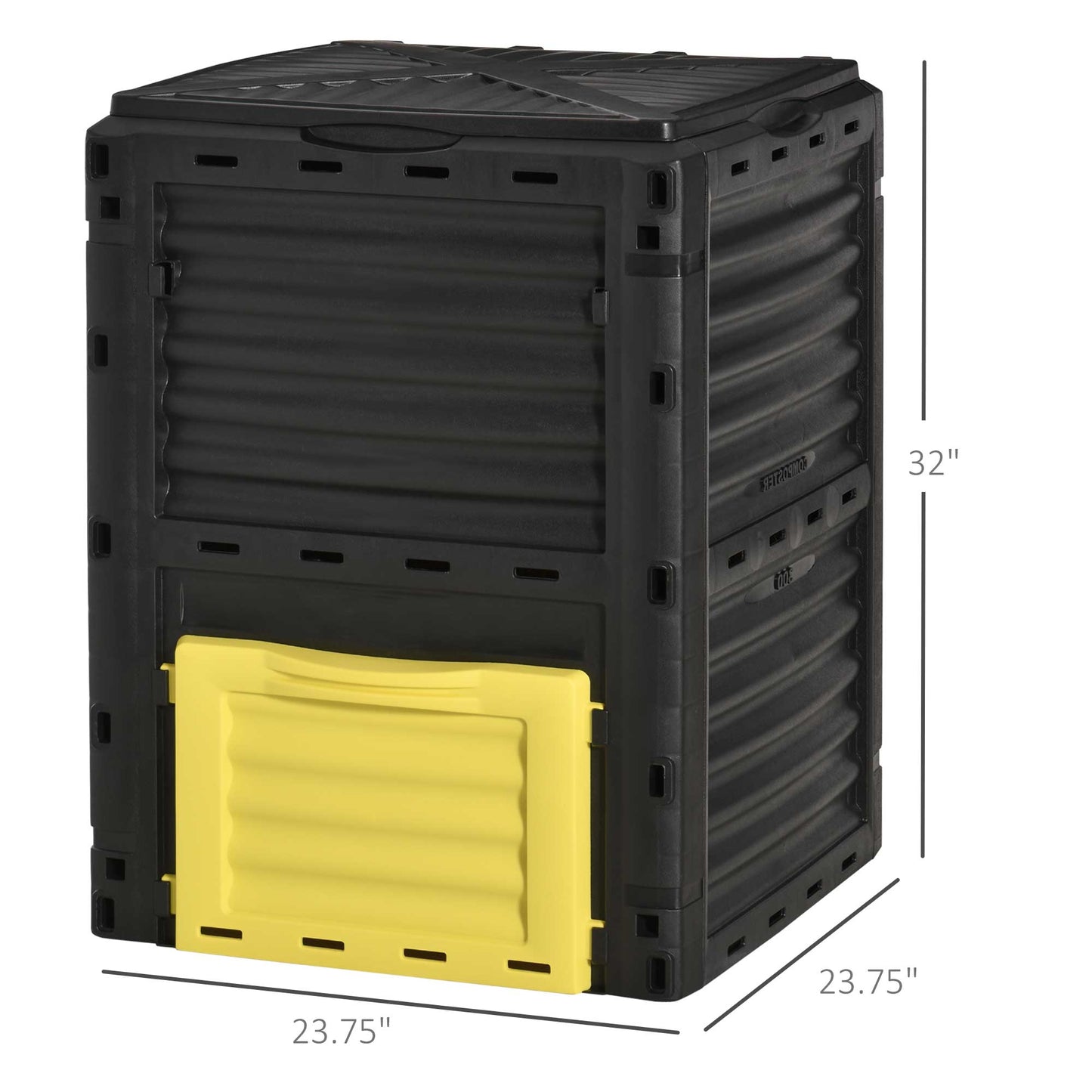 80 Gallon Outdoor Garden Compost Bin with Dual Chambers - Yellow