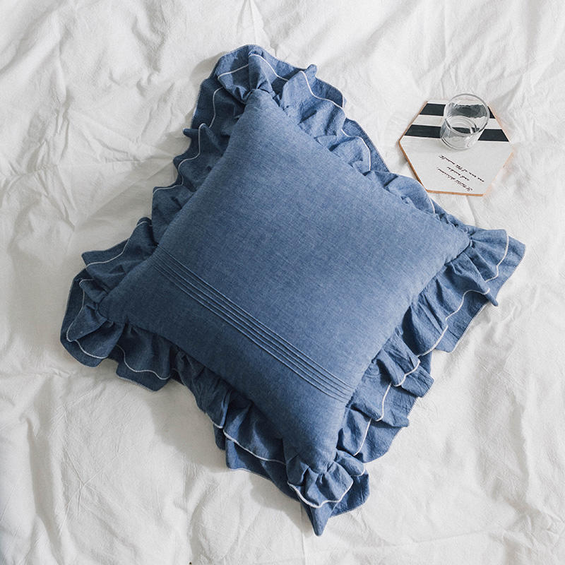 Small Cotton Pillowcase - Ruffled Pure Cotton Home Cushion Cover