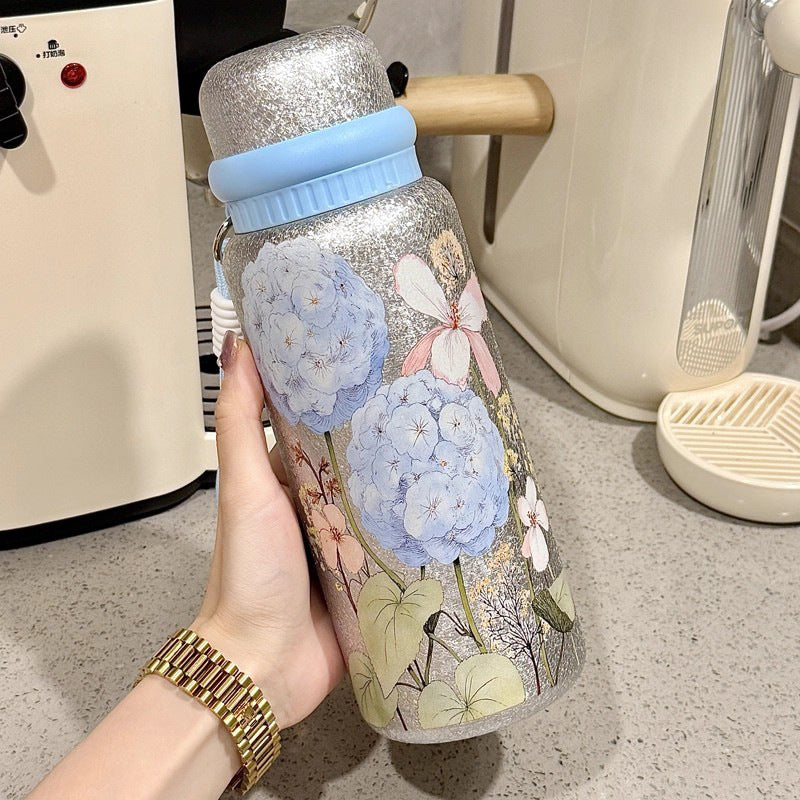 Portable Insulated Stainless Steel Cup with Titanium Coating & Filter - Large Capacity