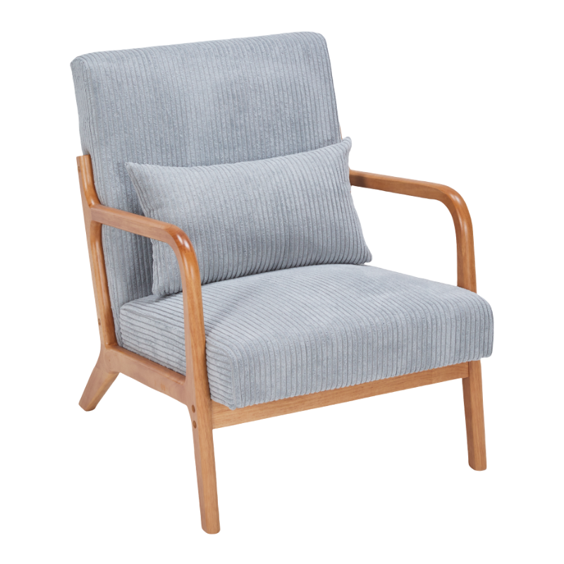 Mid-Century Modern Upholstered Accent Chair - Light Gray