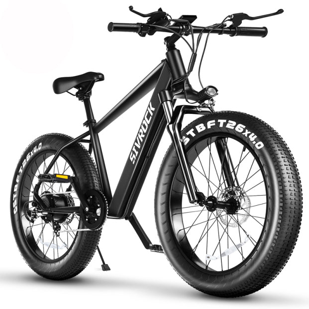 1000W Electric Fat Tire Mountain Bike - 26x4 Inch, Black