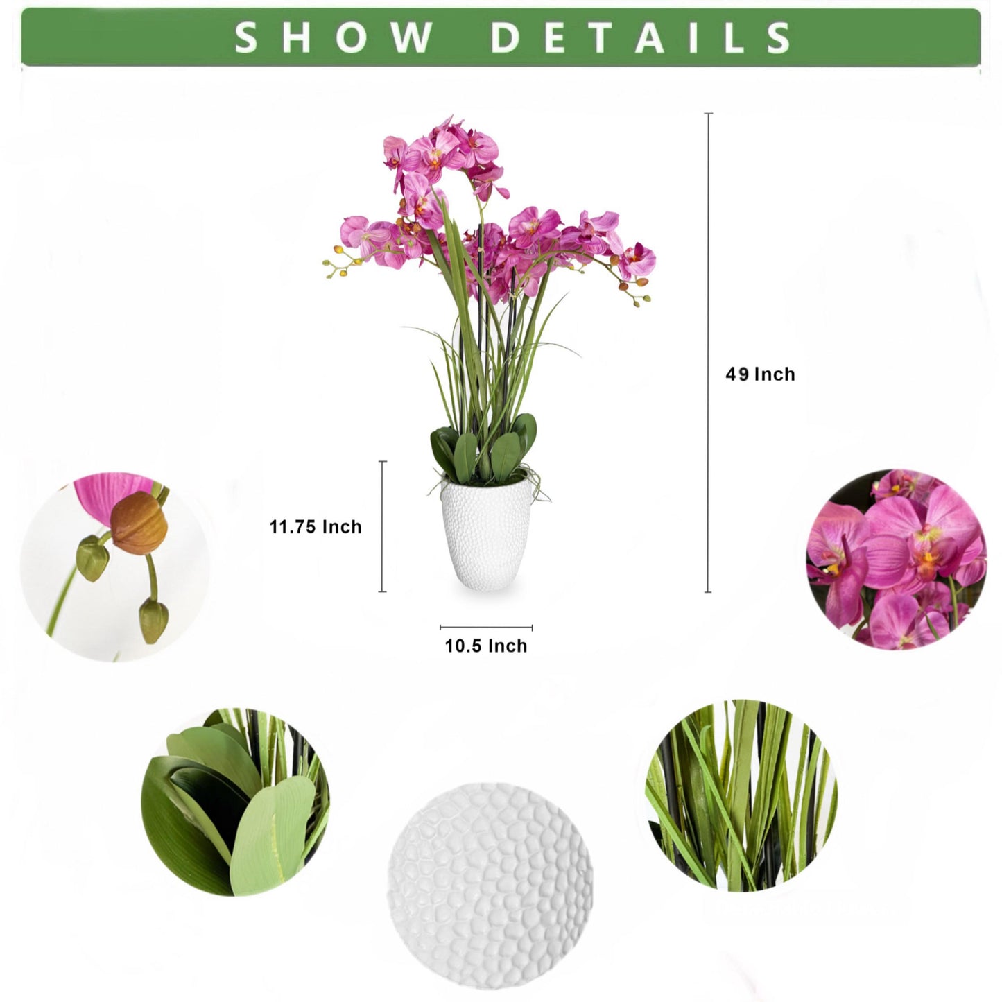 Artificial Orchid Arrangement - Vibrant Magenta Floral Decor