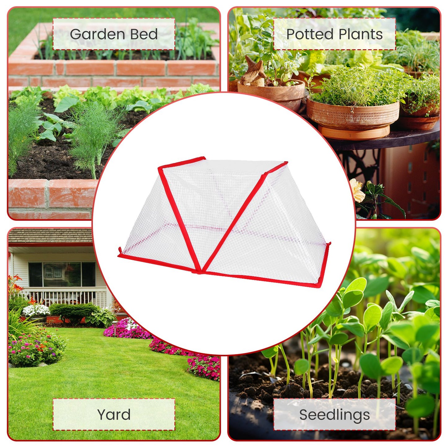 4 Pack Garden Plant Covers Frost & Animal Protection - Greenhouse Net Guards