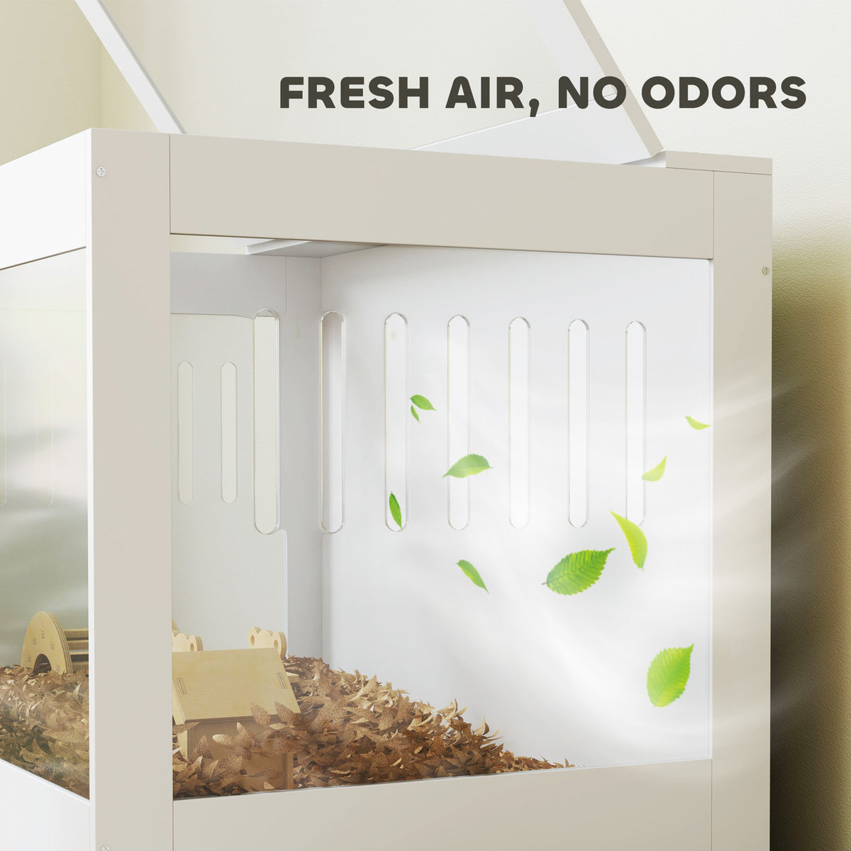 Hamster Cage with Openable Top Lock & Accessories - White Acrylic Pet Enclosure