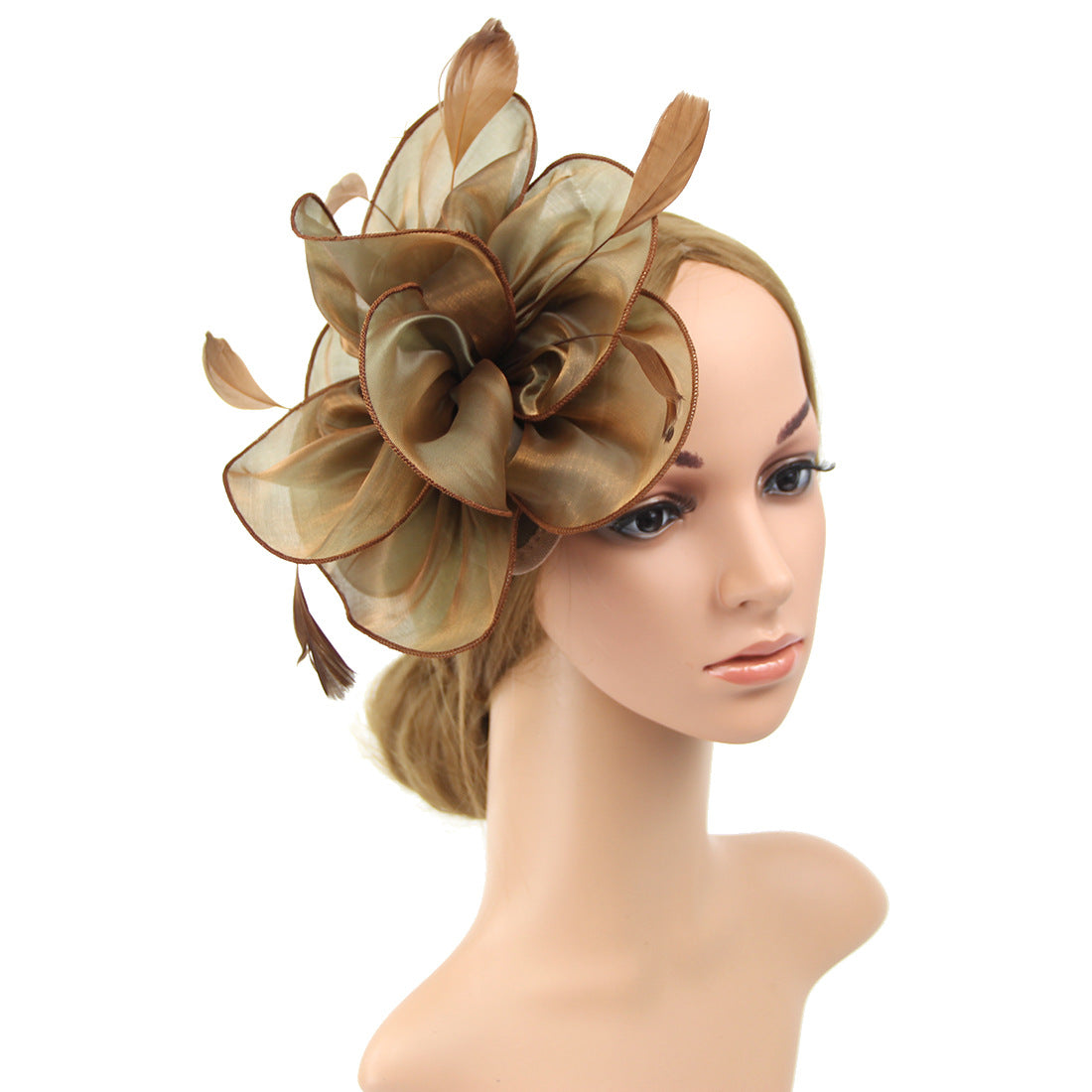 Organza Top Hat Headwear Feather Hair Band Unisex Costume Accessory