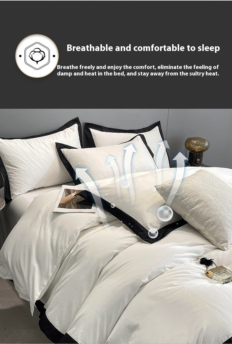 Four-Piece Velvet Bedding Set - Fitted Sheet Duvet Cover Pillowcase