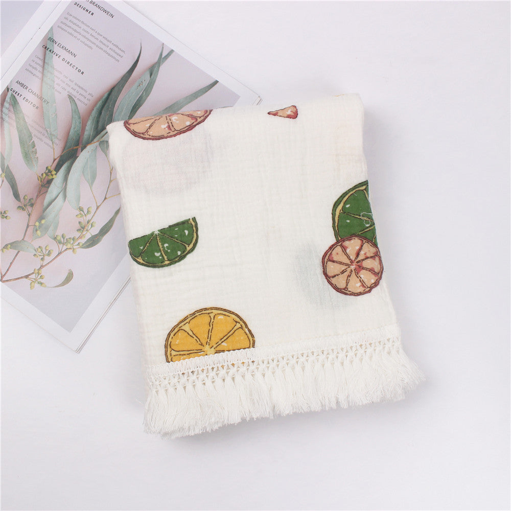 Children's Cotton Tassel Blanket - Baby Bedding 100x120cm, Multiple Colors