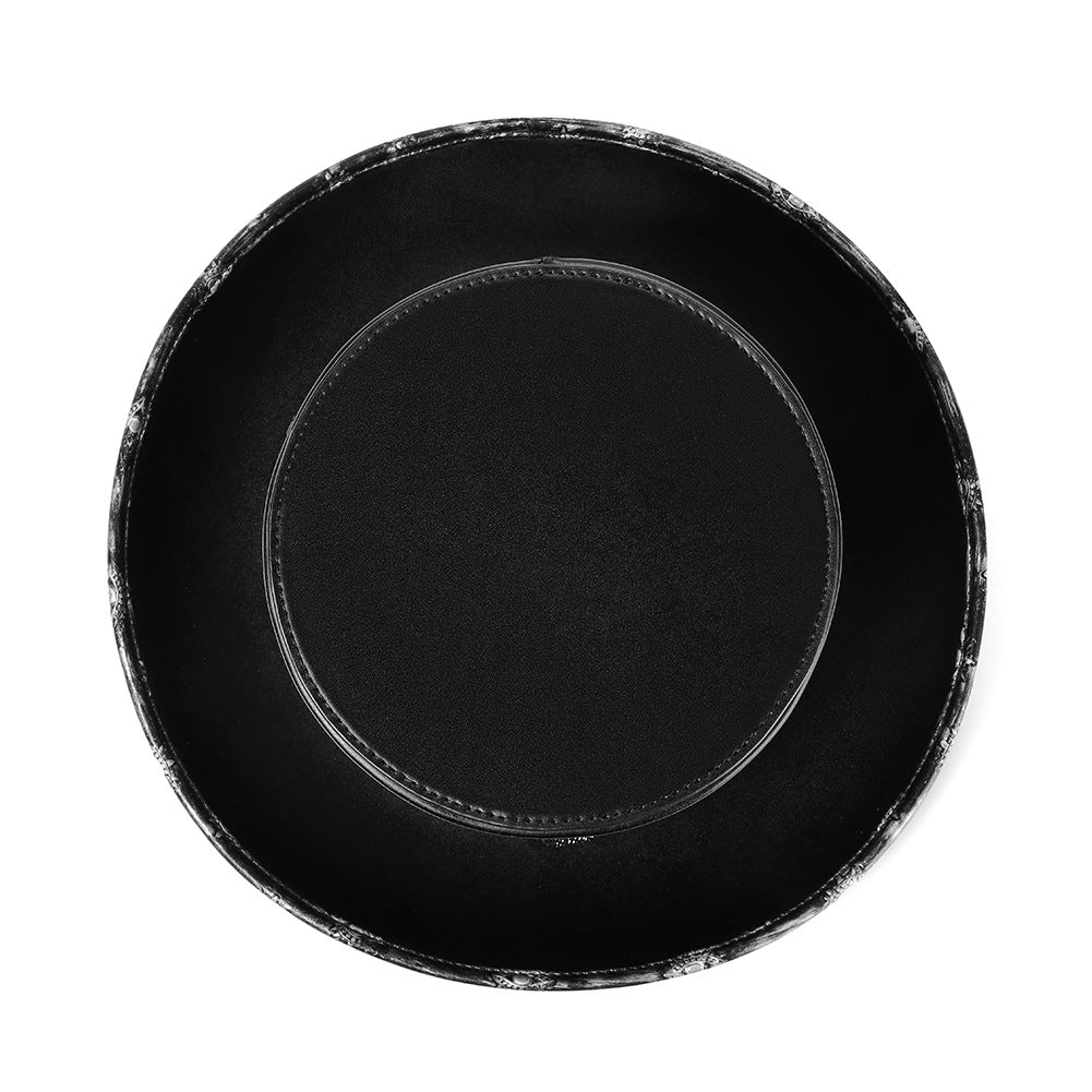 Unisex Punk Flat Top Big Brim Magic Hat - Black