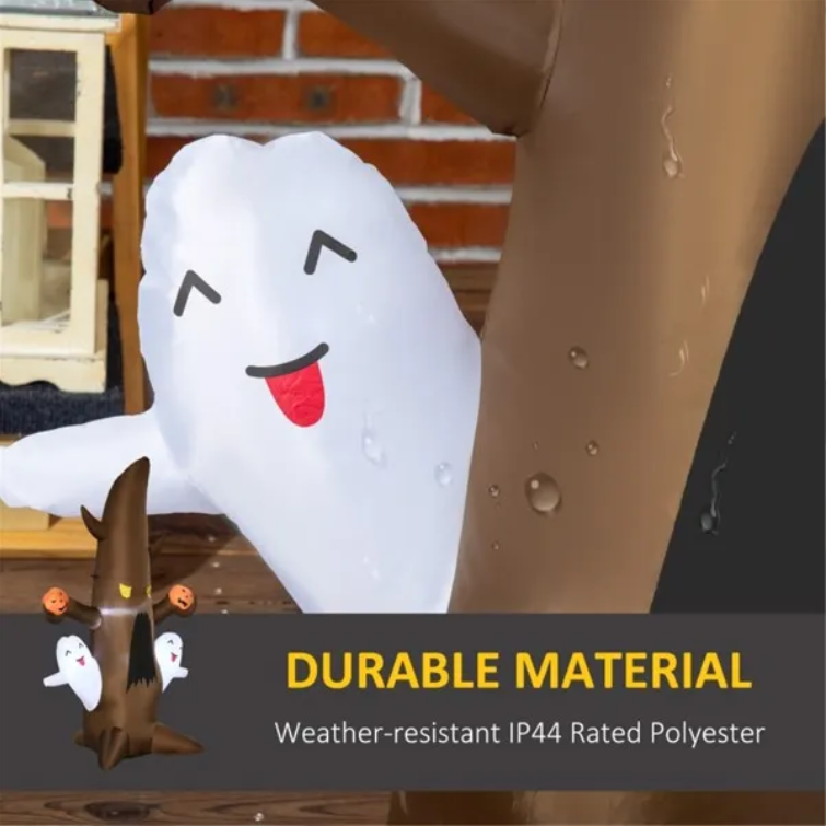 Cute Ghost Tree Halloween Inflatable Decoration with LED Lights