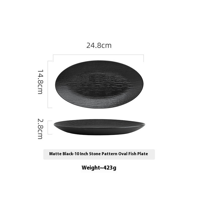 Ceramic Oval Fish Dish - Quicksand White, 10-14 Inch Kitchen Serveware