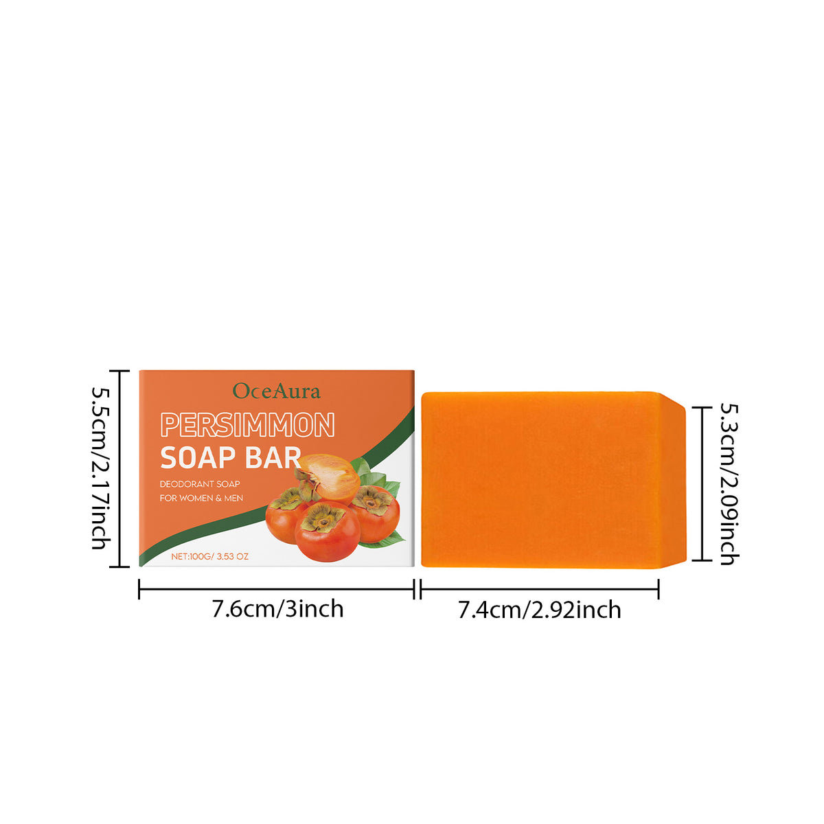 Persimmon Bath Soap - Exfoliating & Moisturizing 100g