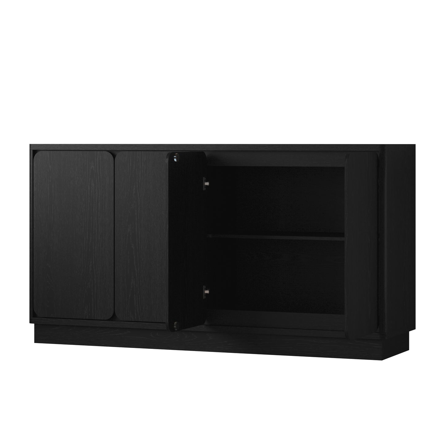 59.1-Inch Black 4-Door Sideboard Buffet Cabinet with Adjustable Shelves