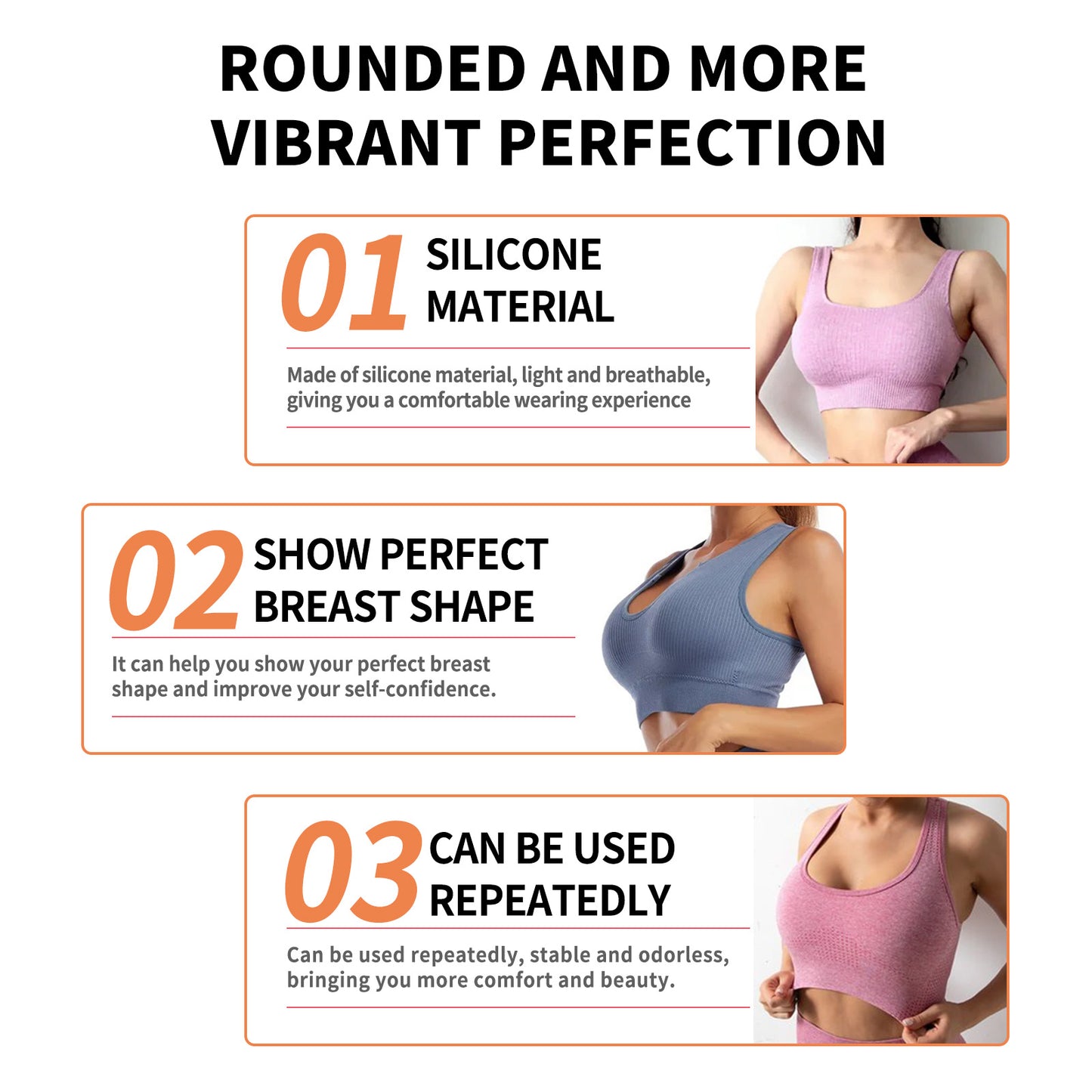Silicone Breast Enhancing Inserts - Instant Volumizing Chest Pads