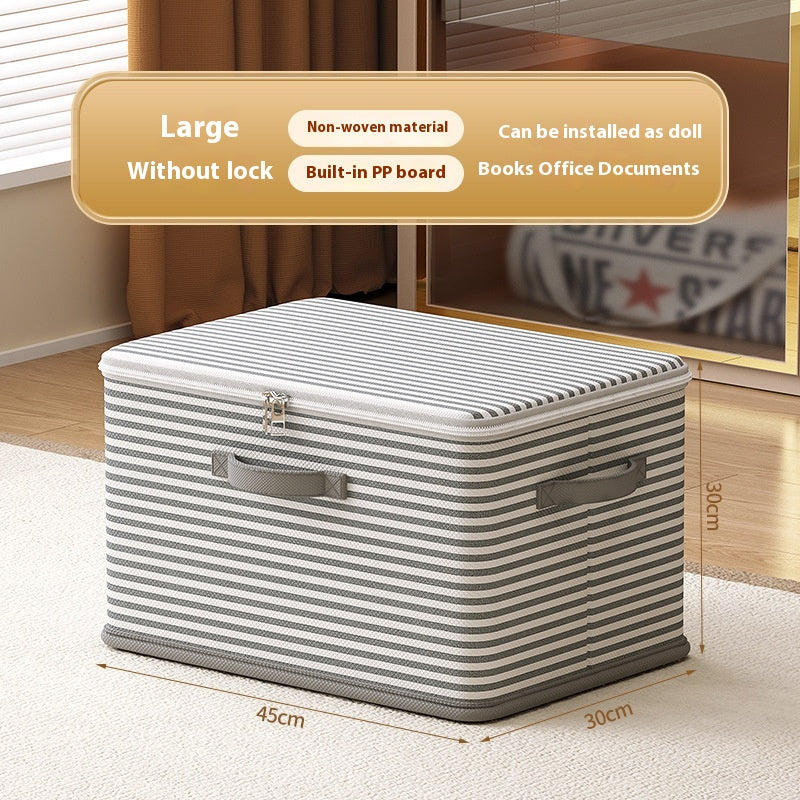 Large Lockable Clothes Storage Box with Handles for Home Organization