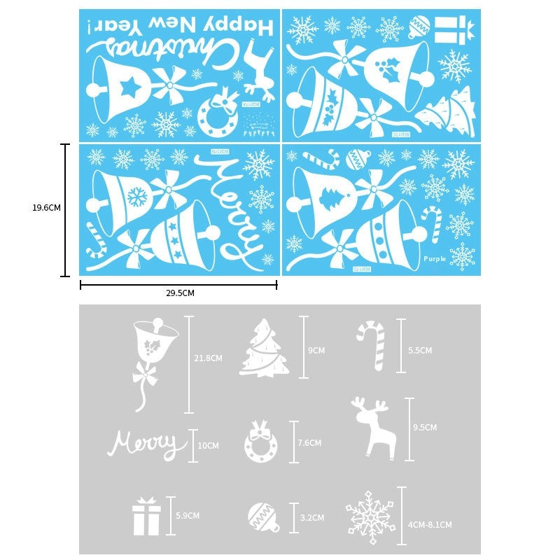 Christmas Window Stickers - Snowman Deer Sled & Holiday Decor Sets