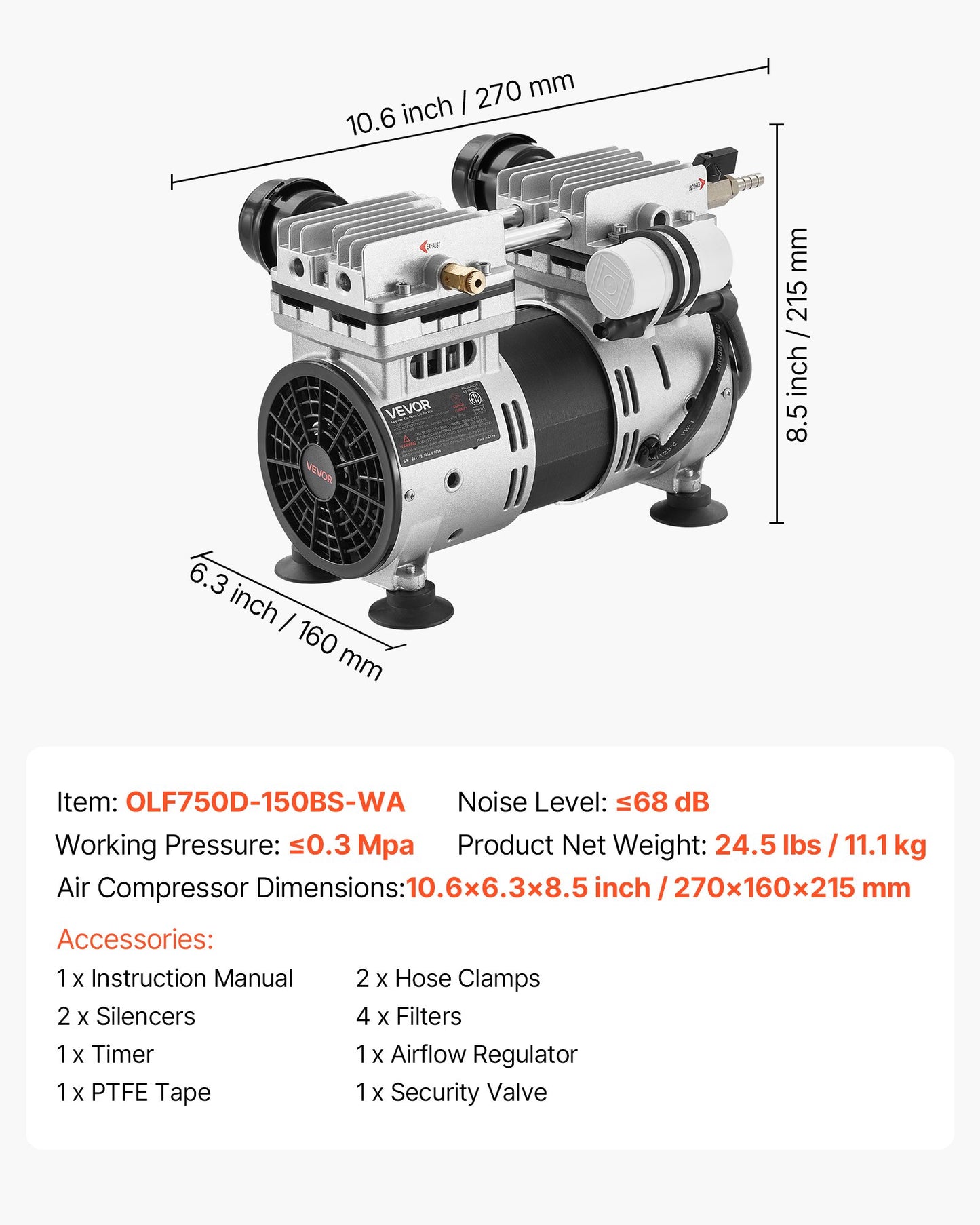 Pond Aerator 6.7CFM 1HP Water Oxygen Pump for Ponds Up to 3 Acres