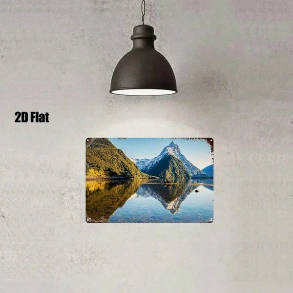 Vintage Milford Sound Metal Sign - Distressed Wall Art 8x12in