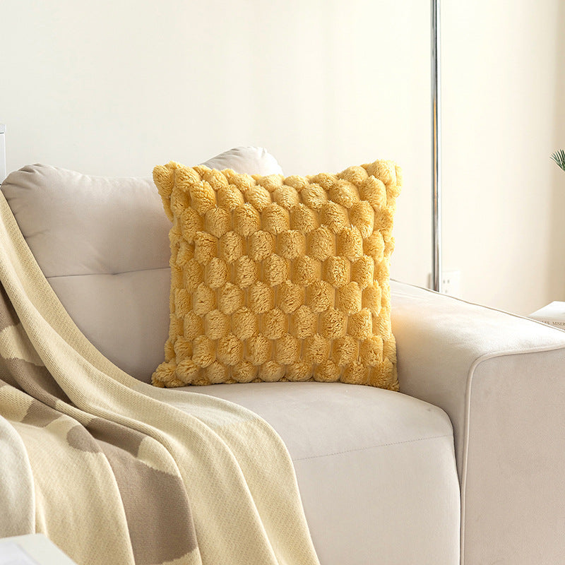 Solid Color Plush Pillowcase 45x45cm Sofa Cushion Cover Home Decor