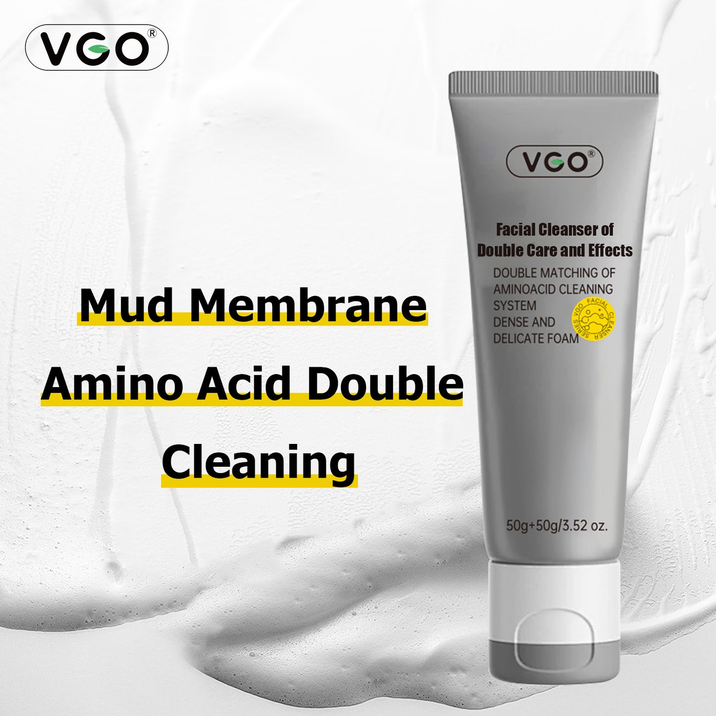 Double-Tube Amino Acid Facial Cleanser - Dual Action Pore & Gentle Cleansing