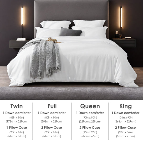 Premium Solid White Oversized Duvet Cover Set with Pillowcases