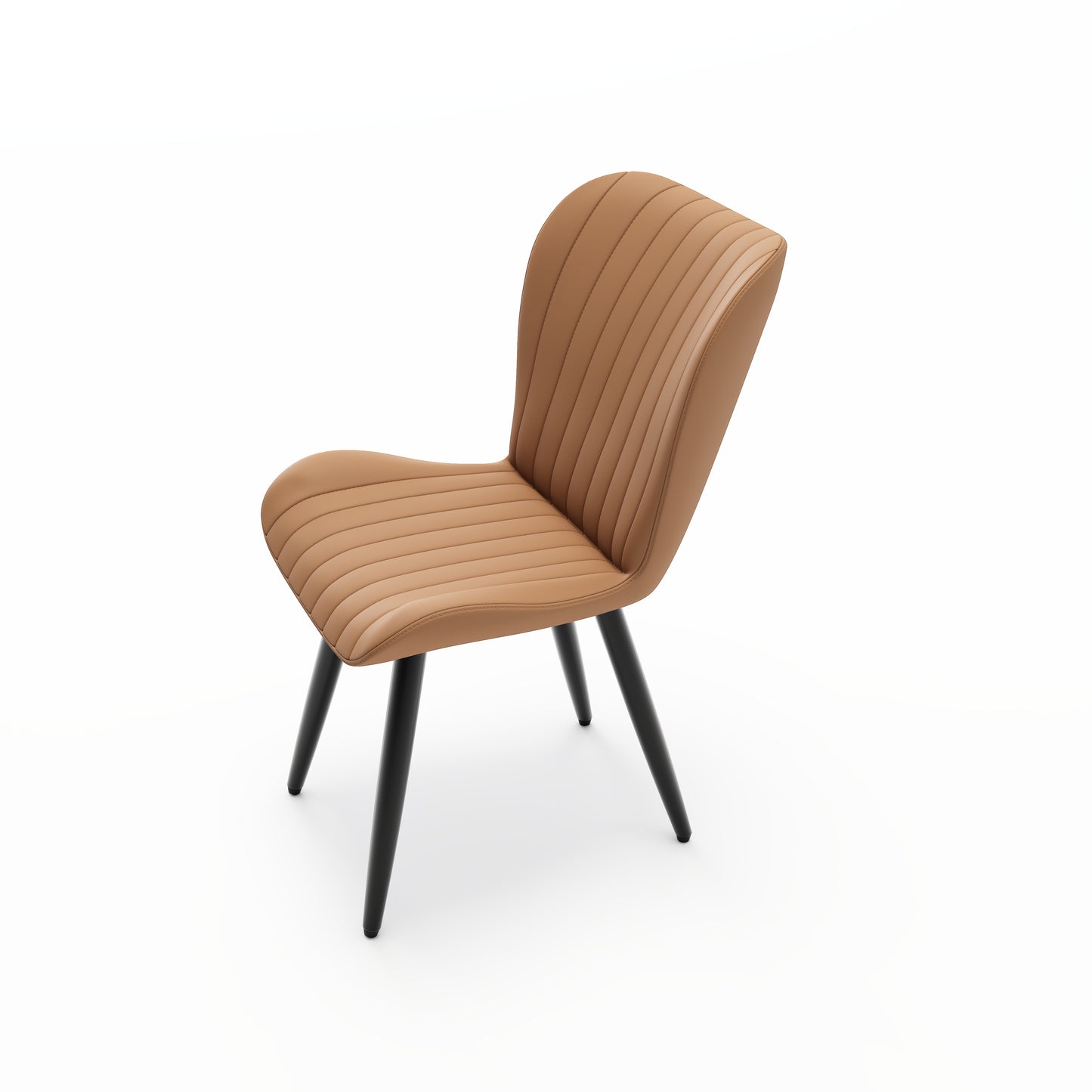 Modern PU Leather Dining Chairs - Set of 2, Brown