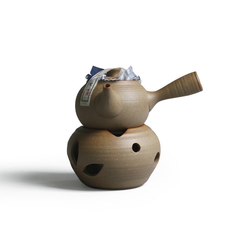 Ceramic Tea Kettle Set with Water Boiling Function - Original Pottery Style