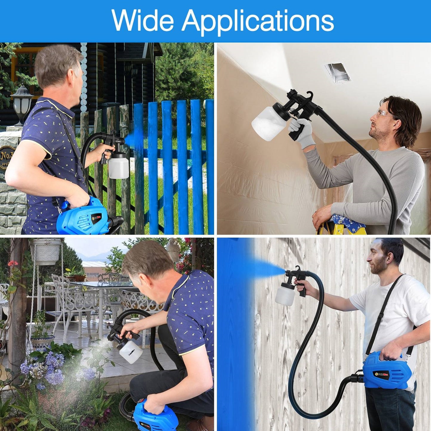 800ML HVLP Paint Sprayer with 3 Modes & Removable Container - Garden Tools